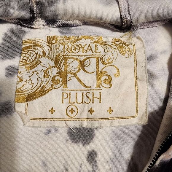 Royal Plush Womens Tie Dyed Velour Fitted Tunic Length Hoodie Size Small - Picture 5 of 8